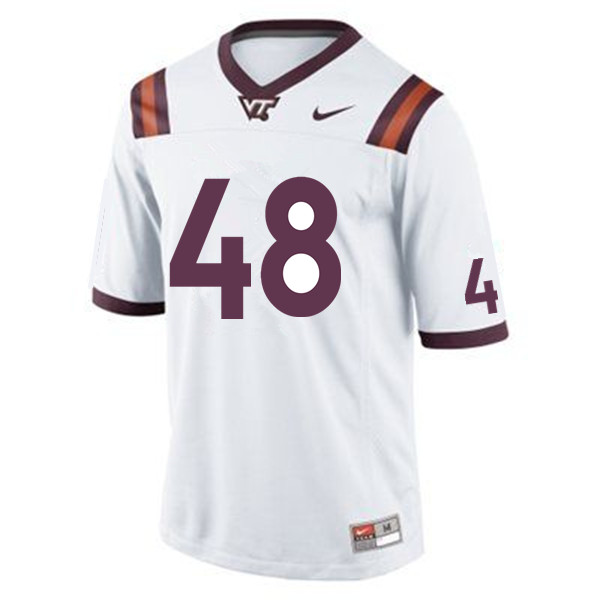 Men #48 Nikia Peerman Virginia Tech Hokies College Football Jerseys Sale-White